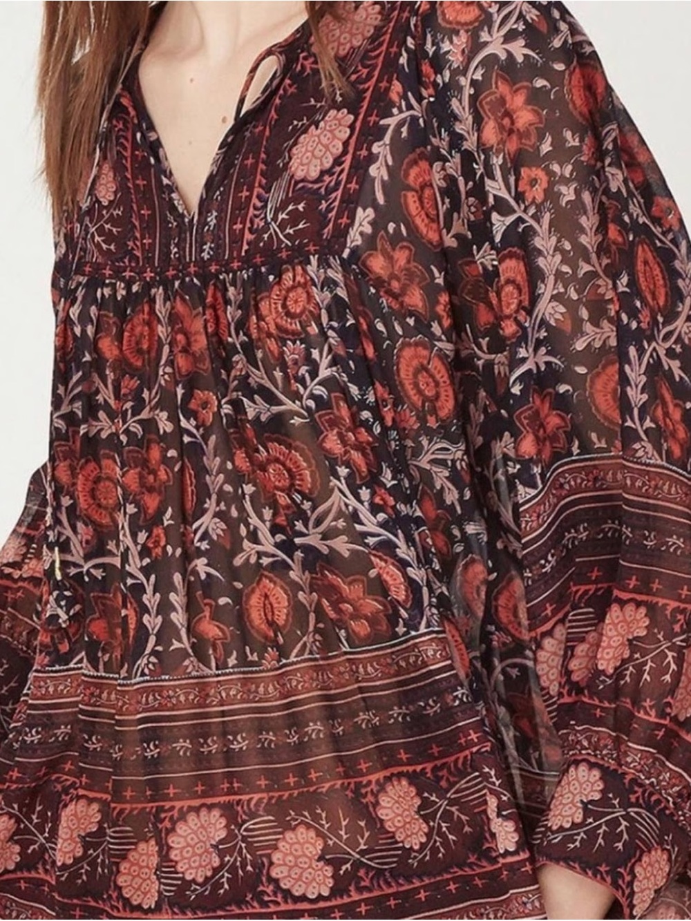 Ulla Johnson Black & Coral Floral Boho Peasant Blouse
BEA SILK 2

No flaws!